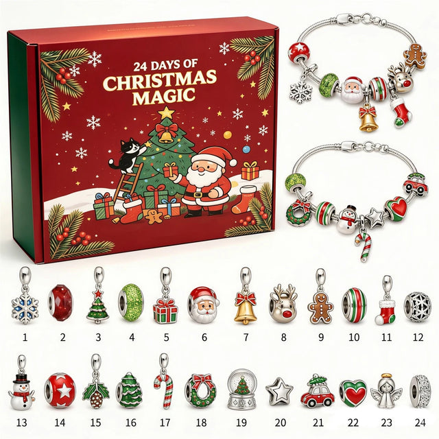 🎄 Kerst Armbandkalender – 24 Dagen een Nieuw Kerstsieraadje Uitpakken