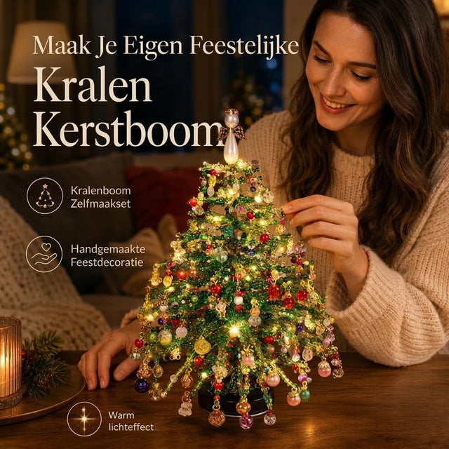 Luxe Kralen Kerstboom | Zelfmaakset met LED-verlichting