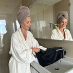 Shiny Droogdoek – Glasheldere douche zonder schrobben