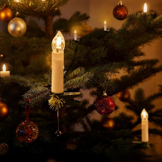 Draadloze kerstkaarslampjes met klem