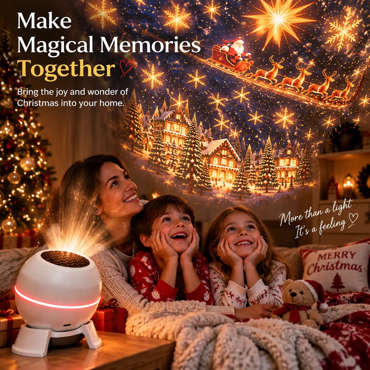 🔥🎄 Magical Christmas Projection Night Light – Transform Any Room Into A Holiday Wonderland