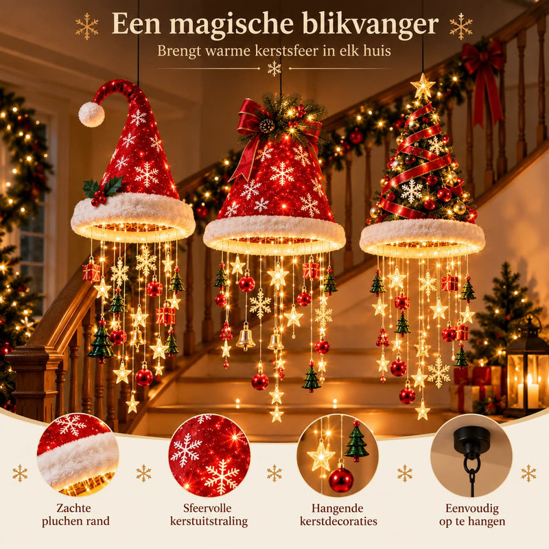 Verlichte Kerstmuts Hangdecoratie – DIY Pakket om Zelf te Maken