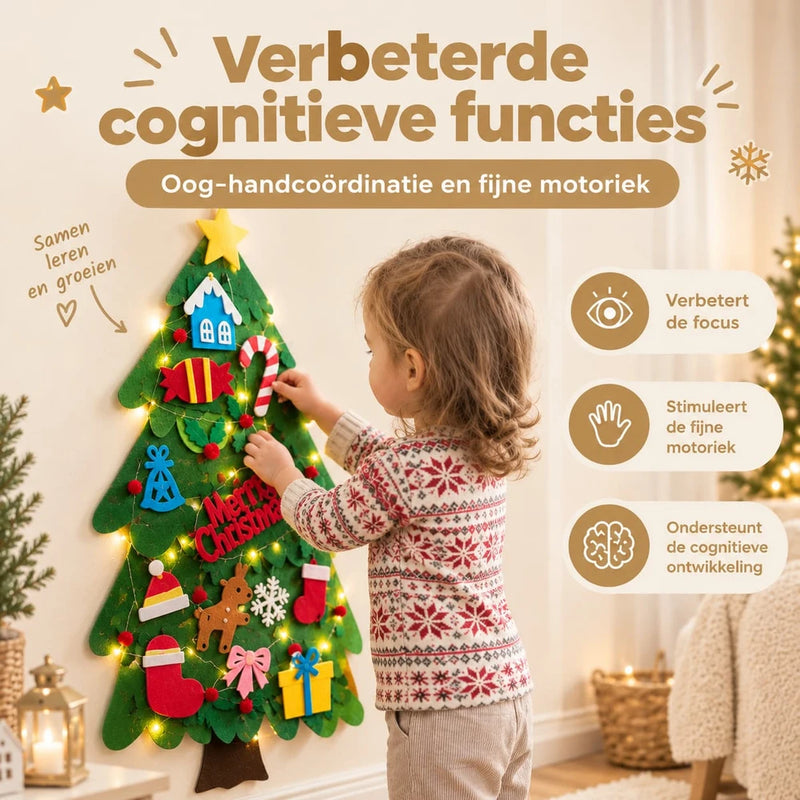 Vilten Kinderkerstboom | Zelf Versieren, Zonder Breekbare Ballen