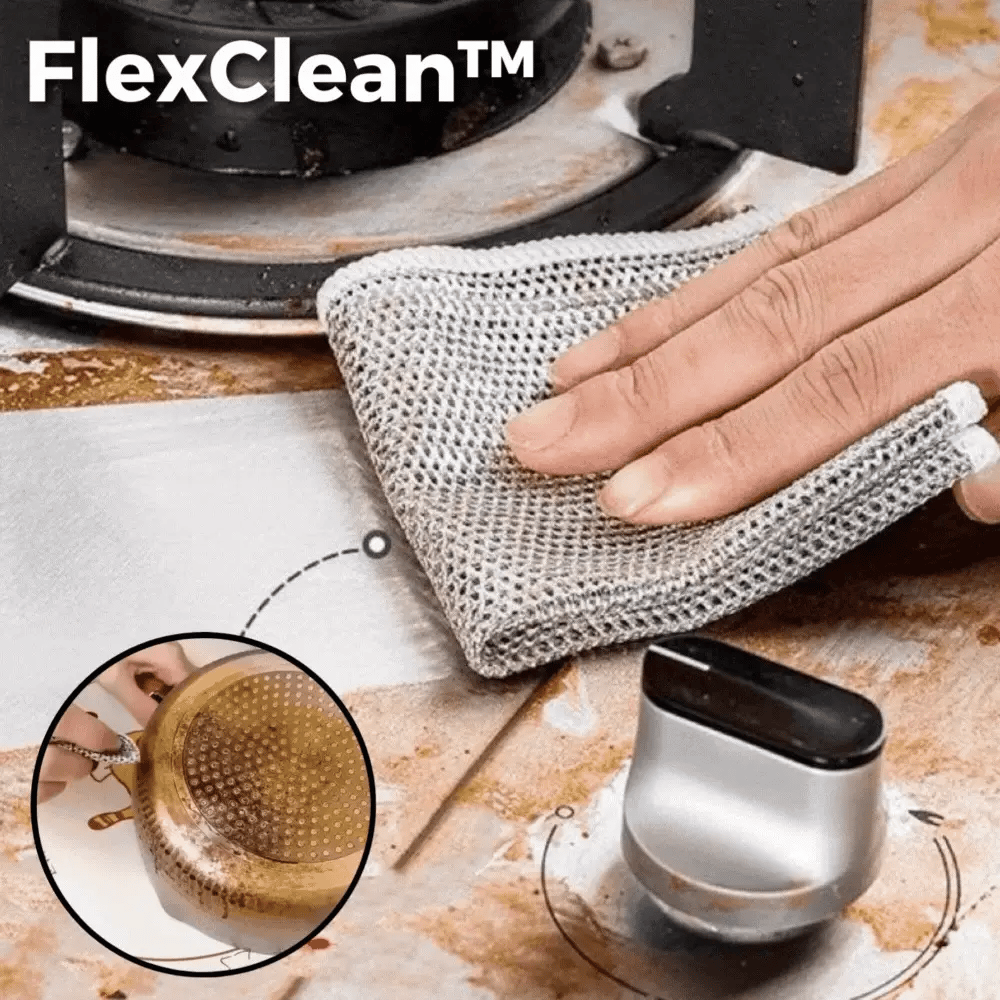 FlexClean staaldoekje maakt fornuis schoon