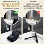 Shiny Droogdoek – Glasheldere douche zonder schrobben