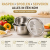 3-in-1-roestvrij stalen set met raspkom en vergiet