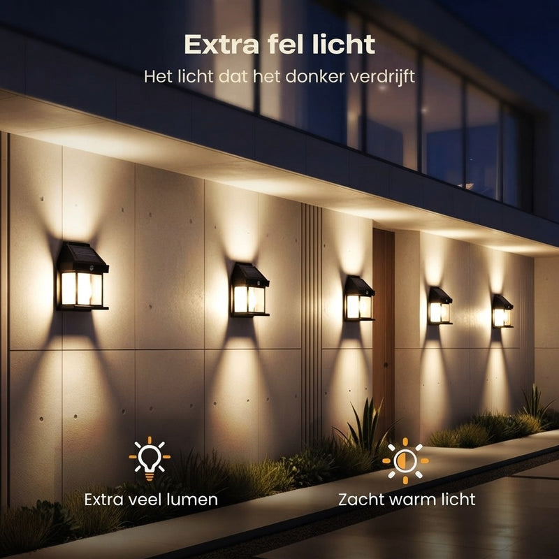 Solar Wandlamp | Buitenverlichting zonder Stroomkosten
