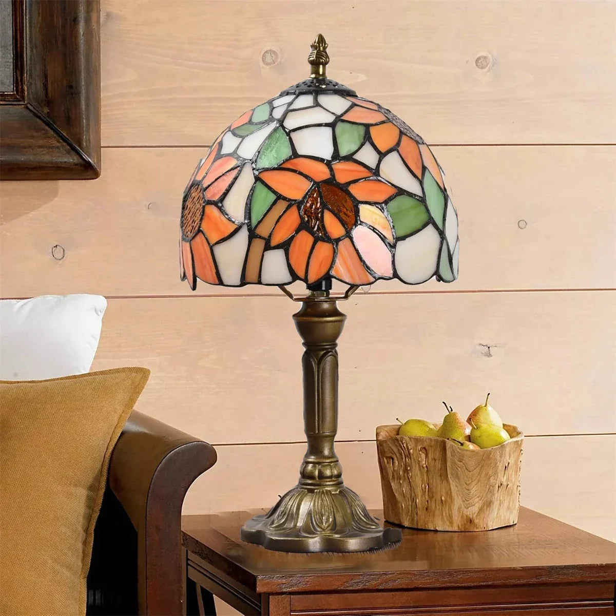 Antieke glas in lood lamp